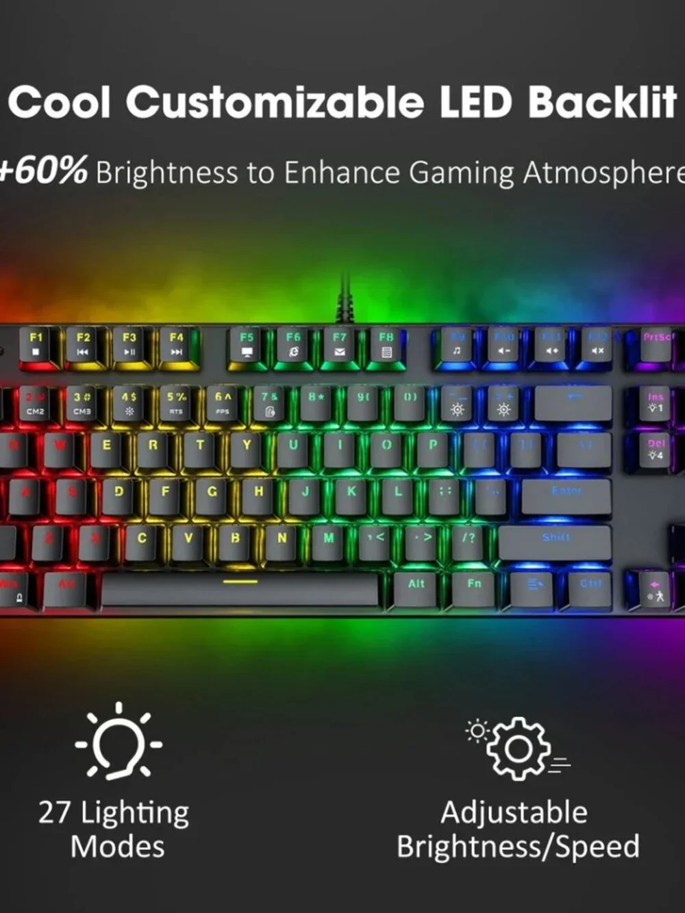PICTEK PC244A Mechanical Gaming Keyboard Blue Switch RGB Backlit